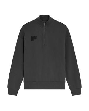 PANGAIA Half Zip Sweatshirt—Smoked - Black