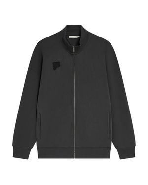 PANGAIA Zip Up Sweatshirt—Smoked - Black