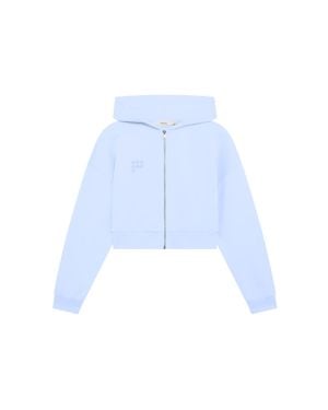 PANGAIA Cropped Zip Up Hoodie—Wildflower - Blue