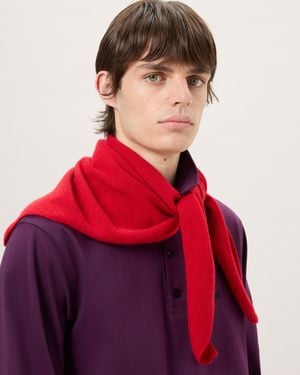 PANGAIA Cashmere And Merino Wool Blend Bandana Scarf—Passion - Red