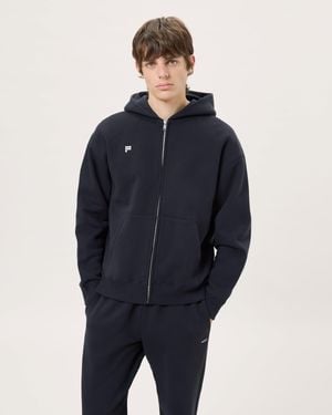PANGAIA Heavyweight Zip Up Soft Organic Cotton Hoodie - Blue
