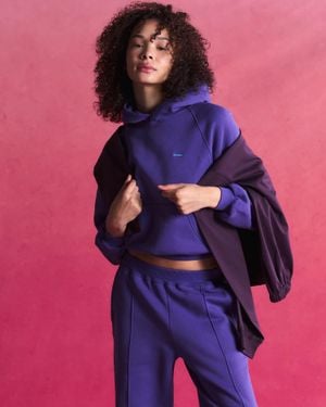 PANGAIA Heavyweight Logo Straight Leg Track Pants—Velvet Dusk - Pink