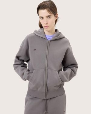 PANGAIA Heavyweight Zip Up Soft Organic Cotton Hoodie—Slate Escape - Grey