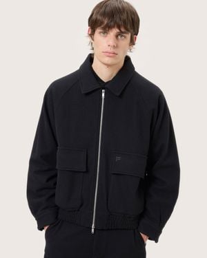 PANGAIA Wool Jersey Zip Up Jacket - Black