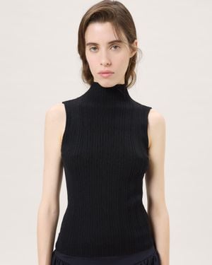 PANGAIA Merino Wool Sleeveless Top - Black