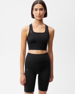 PANGAIA Plant-stretch Longline Sports Bra - Black