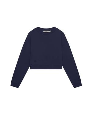 PANGAIA Cropped Sweatshirt—Midnight - Blue