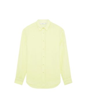 PANGAIA Linen Overshirt—Soft Lime - Yellow
