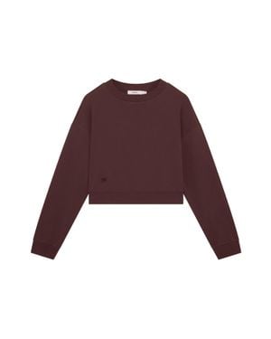 PANGAIA Cropped Sweatshirt—Mahogany - Red