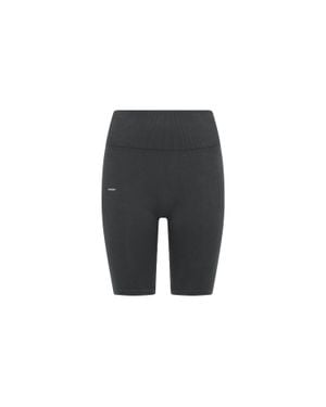 PANGAIA Cotton-Stretch Cycle Shorts—Smoked - Black