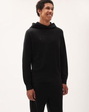 PANGAIA Mens Dna Regenerative Merino Wool Soft Organic Cotton Hoodie - Black