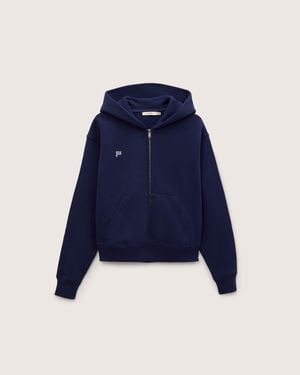PANGAIA Heavyweight Zip Up Hoodie—Ocean - Blue