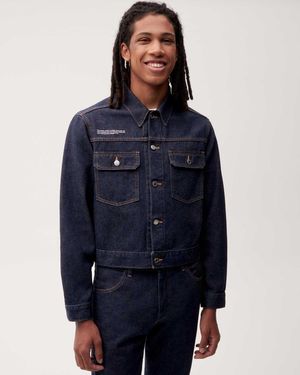 PANGAIA Mens Cropped Hemp Denim Jacket - Blue