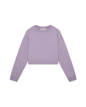 PANGAIA Cropped Sweatshirt—Dusty Mauve - Purple