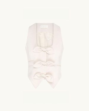 Racil Nadia Bow Waistcoat - Natural