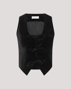 Racil Nadia Bow Waistcoat - Black