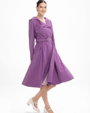 RainSisters Double Breasted Trench Coat For Spring - Purple