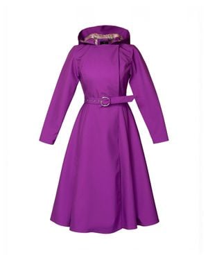 RainSisters Double Breasted Trench Coat - Purple