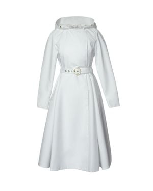RainSisters Double Breasted Trench Coat - White