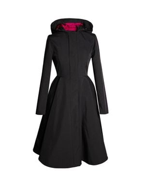 RainSisters Fit And Flare Coat With Full Circle Skirt - Black