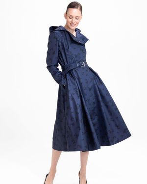 RainSisters Double Breasted Trench Coat - Blue