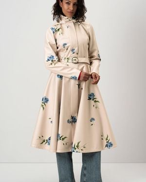 RainSisters Fit And Flare Coat With A-Line Skirt - Pink