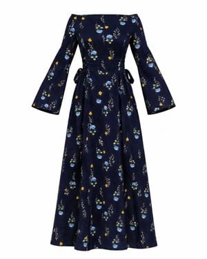 RainSisters Midi Dress With Adjustable Waist - Blue