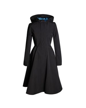 RainSisters Fit And Flare Coat With Full Circle Skirt And Sapphire Lining - Black