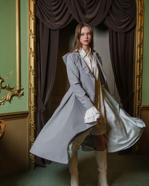 RainSisters Double Breasted Trench Coat For Spring - Blue