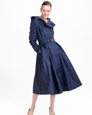 RainSisters Double Breasted Trench Coat - Blue
