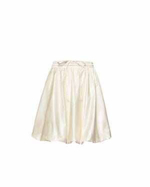 RainSisters Off- Balloon Mini Skirt - White