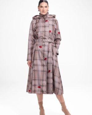 RainSisters Double Breasted Coat With Front Pleats - Pink