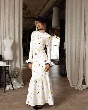 RainSisters Floral Long Sleeve Maxi Dress - Brown