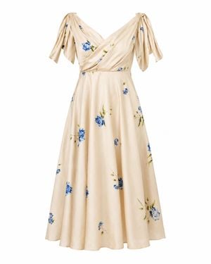 RainSisters Fit And Flare Floral Dress - Natural