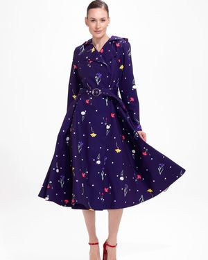 RainSisters Double Breasted Trench Coat For Spring - Blue