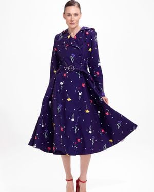 RainSisters Double Breasted Trench Coat For Spring - Blue