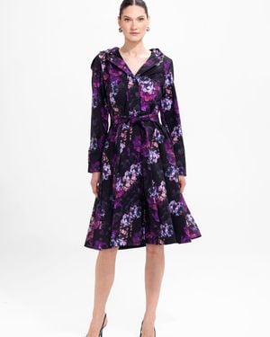 RainSisters Fit And Flare Coat With A-Line Skirt - Blue