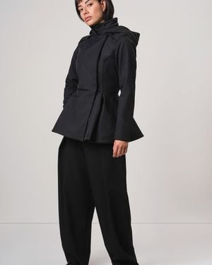 RainSisters Jacket With Detachable Hood And Bow - Blue