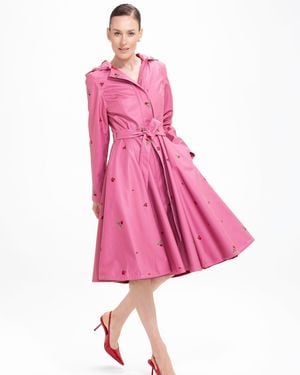 RainSisters Fit And Flare Coat With Full Circle Skirt - Pink