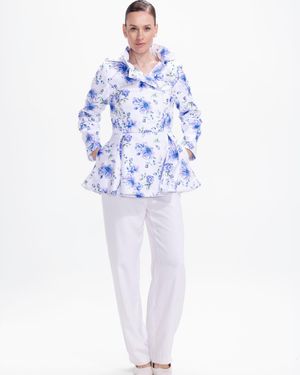 RainSisters Double Breasted Jacket With Detachable Hood - Blue