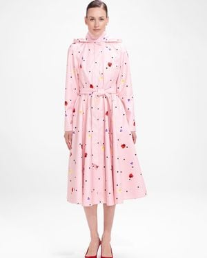 RainSisters Fit And Flare Coat With A-Line Skirt - Pink