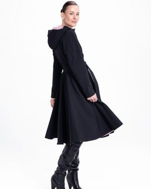 RainSisters Fit And Flare Coat With Full Circle Skirts - Blue