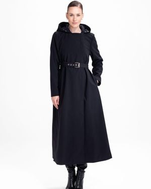 RainSisters Double Breasted Coat With Trapeze Cut - Blue