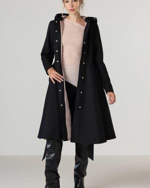 RainSisters Fit And Flare Coat With Full Circle Skirts - Blue