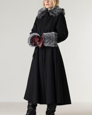 RainSisters Winter Coat With Removable Faux Fur - Black