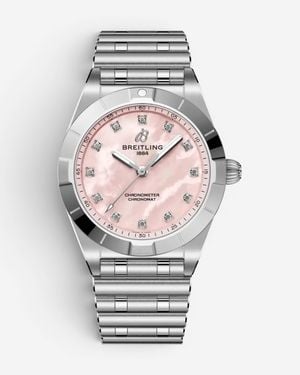 Breitling Chronomat Stainless Steel Diamond Quartz Ladies Watch A72310101K1A1 - Metallic