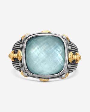 Konstantino Gen K 2 Sterling & 18K Aquamarine Ring Sz.7 Dmk21 - Blue