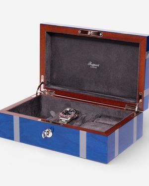 Rapport London Carnaby High-Gloss Watch & Jewelry Box J16 - Blue