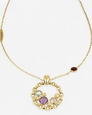 Tavan Luna 18K Citrine, Quartz & Garnet Pendant Necklace Nf020Cl-Y-193 - Metallic