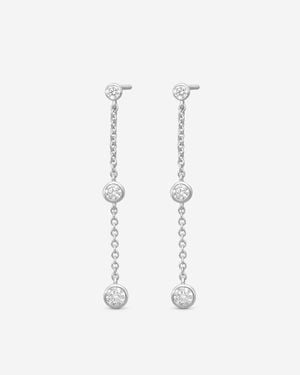 Memoire Cascade 18K Diamond Drop Earrings Fezy102-Wg - White